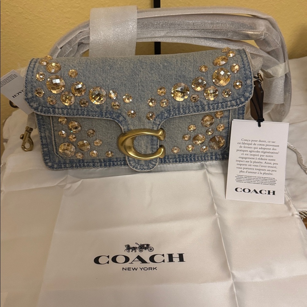 Coach Denim Crystal Tabby 26 - Picture 4 of 12
